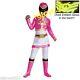 Power Rangers Megaforce Deluxe Pink Child Costume Size 10-12 Large New Glow