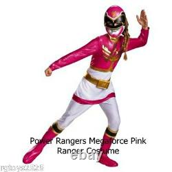 Power Rangers Megaforce Pink Ranger Deluxe Costume Size 7-8 M New Metallic