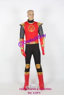 Power Rangers Ninja Storm Crimson Thunder Ranger Cosplay Costume incl. Boot cover