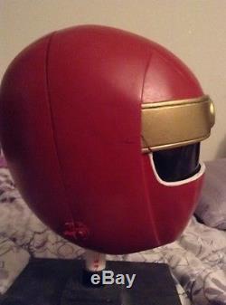 Power Rangers Red Alien Ranger Helmet Kakuranger Ninja Costume Cosplay Damaged