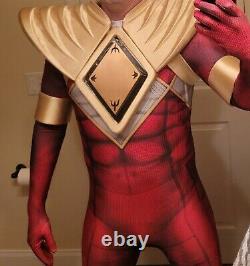 Power Rangers Red Ranger Cosplay Outfit with dragon shield and extras