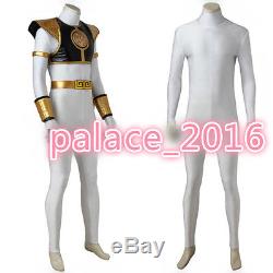 Power Rangers Tommy Oliver White Ranger Customized Costume Cosplay for Party