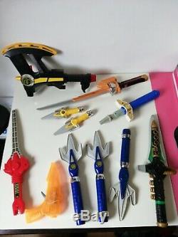 Power Rangers Weapons Lot Bundle Set Blue Black Yellow Rare Red Green Cosplay