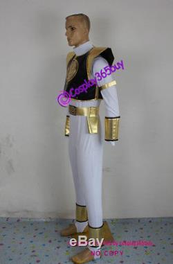 Power Rangers White Ranger Cosplay Costume include gloves and chest prop