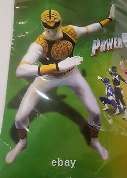 Power Rangers White Ranger Morphsuit Adult Sz Large Halloween Cosplay Costume