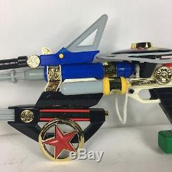 Power Rangers Zeo 7-IN-1 Blaster Weapon Set Toy Cosplay Bandai 1996 Rare Tested