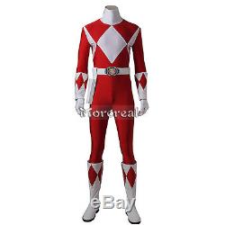 Power Rangers Zyuranger Geki Cosplay Tyranno Ranger Costume Jumpsuit Red Outfit