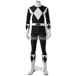 Power Rangers Zyuranger Goushi Cosplay Mammoth Ranger Costume Black Outfit Adult