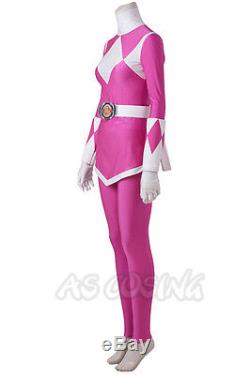 Power Rangers Zyuranger Mei Cosplay Ptera Ranger Costume Pink Jumpsuit +Boots