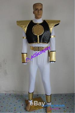Power rangers white ranger cosplay costume acgcosplay