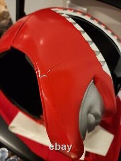 Red Power Ranger Fiberglass Cosplay Helmet And Suit Halloween