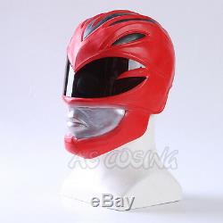 Red Power Rangers Cosplay Helmet Army Cosplay Halloween Soft Latex Mask