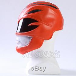 Red Power Rangers Cosplay Helmet Army Cosplay Halloween Soft Latex Mask