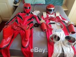 Red Power Rangers Super Sentai Costume Cosplay Suit Helmet