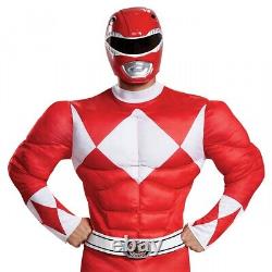 Red Ranger Muscle Costume Power Rangers Halloween Fancy Dress