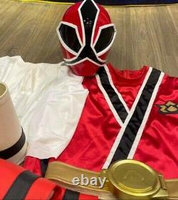 Samurai Sentai Shinkenger Shinken Red Helmet Gloves Belt Boot Suit Cosplay 2009