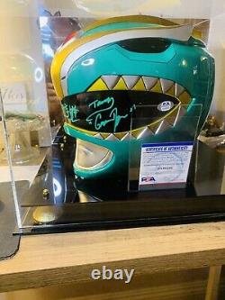 Signed Authentic JDF Aniki Cosplay Green Ranger power rangers Helmet. With Case