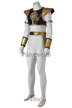 Tommy Oliver White Ranger Cosplay Costume Zyuranger Power Rangers White Bodysuit