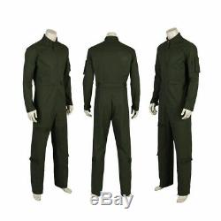 Top Gun Costume Men's Flight Pilot Jumpsuit Army Soldier Cosplay Halloween Party