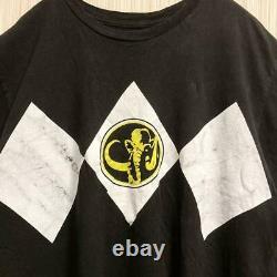Us Second-Hand Clothes Power Rangers Black Narikiri Print T-Shirt Cosplay