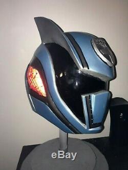 Used SPD Shadow Ranger Cosplay Helmet Handmade Metallic Blue Fiberglass Reinforc