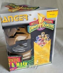 VTG 1994 MMPR Power Rangers WHITE RANGER COSTUME Cosplay KIDS LARGE original box
