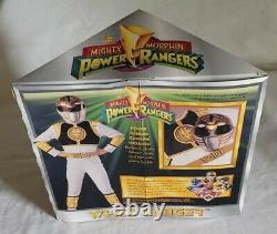 VTG 1994 MMPR Power Rangers WHITE RANGER COSTUME Cosplay KIDS LARGE original box