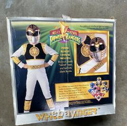 VTG 1995 MMPR Power Rangers White Ranger Costume COSPLAY KIDS SMALL