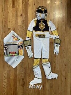 VTG 1995 MMPR Power Rangers White Ranger Costume COSPLAY KIDS SMALL 4-6 READ DES