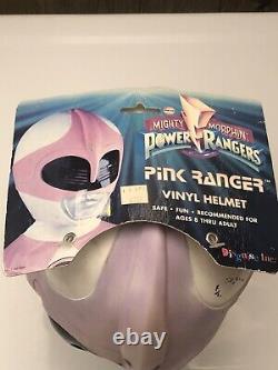 Vintage 1995 Mighty Morphin Power Rangers Pink Vinyl Costume Cosplay Mask Helmet