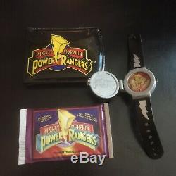 Vtg 90s Mighty Morphin Power Rangers Watch Wallet & Cards Cos Play COM Rare