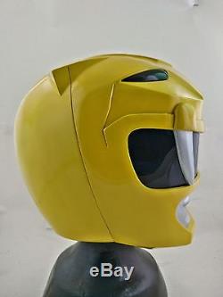 Wearable Yellow Power Rangers MMPR Helmet Hand Made one size Cosplay Decor Show