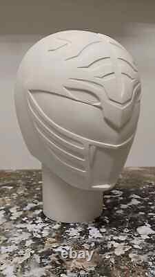 White Mighty Morphin Power Rangers Helmet Raw Resin Cast Cosplay Prop Replica
