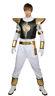 White Power Ranger Full Suit Mens Outfit With Belt Cosplay Costume Accessory