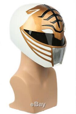White Ranger Cosplay Helmet Power Rangers Full Head Resin Mask Costume Props