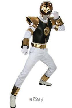 White Ranger Costume Power Rangers Halloween Cosplay Replica Outfit Full Set