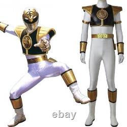 White Ranger Tommy Oliver Cosplay Costume Dino Rangers Uniform Breastplate