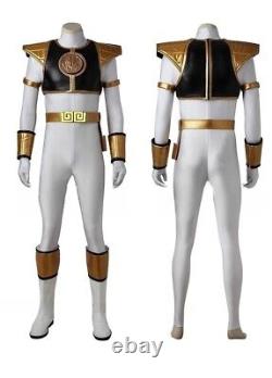 White Ranger Tommy Oliver Cosplay Costume Dino Rangers Uniform Breastplate