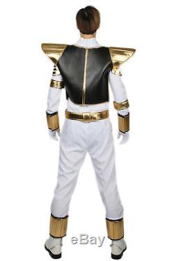 Xcoser White Power Ranger Suit Cosplay Costume Fancy Dress Mens Outfit Gift New