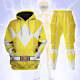 Yellow Mighty Morphin Power Ranger Cosplay C2 Hoodie Set, Sweatshirt