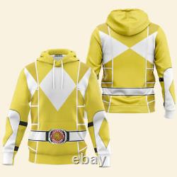 Yellow Mighty Morphin Power Ranger Cosplay C2 Hoodie Set, Sweatshirt