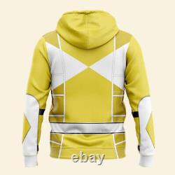 Yellow Mighty Morphin Power Ranger Cosplay C2 Hoodie Set, Sweatshirt