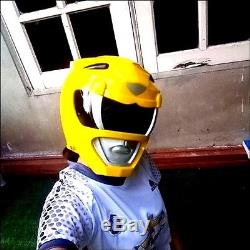 Yellow Rangers Power Helmet Hero Mighty Morphin Action Adult Cosplay Size Life 1