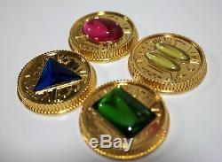 Zeo Ranger Power Master Coins-Gold, Set of 4, for Legacy Morpher, Cosplay, Prop