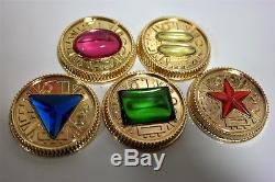 Zeo Ranger Power Master Coins-Gold, Set of 5, for Legacy Morpher, Cosplay, Prop