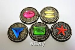 Zeo Ranger Power Master Coins-Weathered, Set of 5, for Legacy Morpher, Cosplay