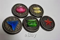 Zeo Ranger Power Master Coins-Weathered, Set of 5, for Legacy Morpher, Cosplay