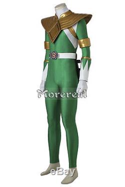 Zyuranger Power Rangers Burai Dragon Ranger Cosplay Costume Mighty Morphin Green
